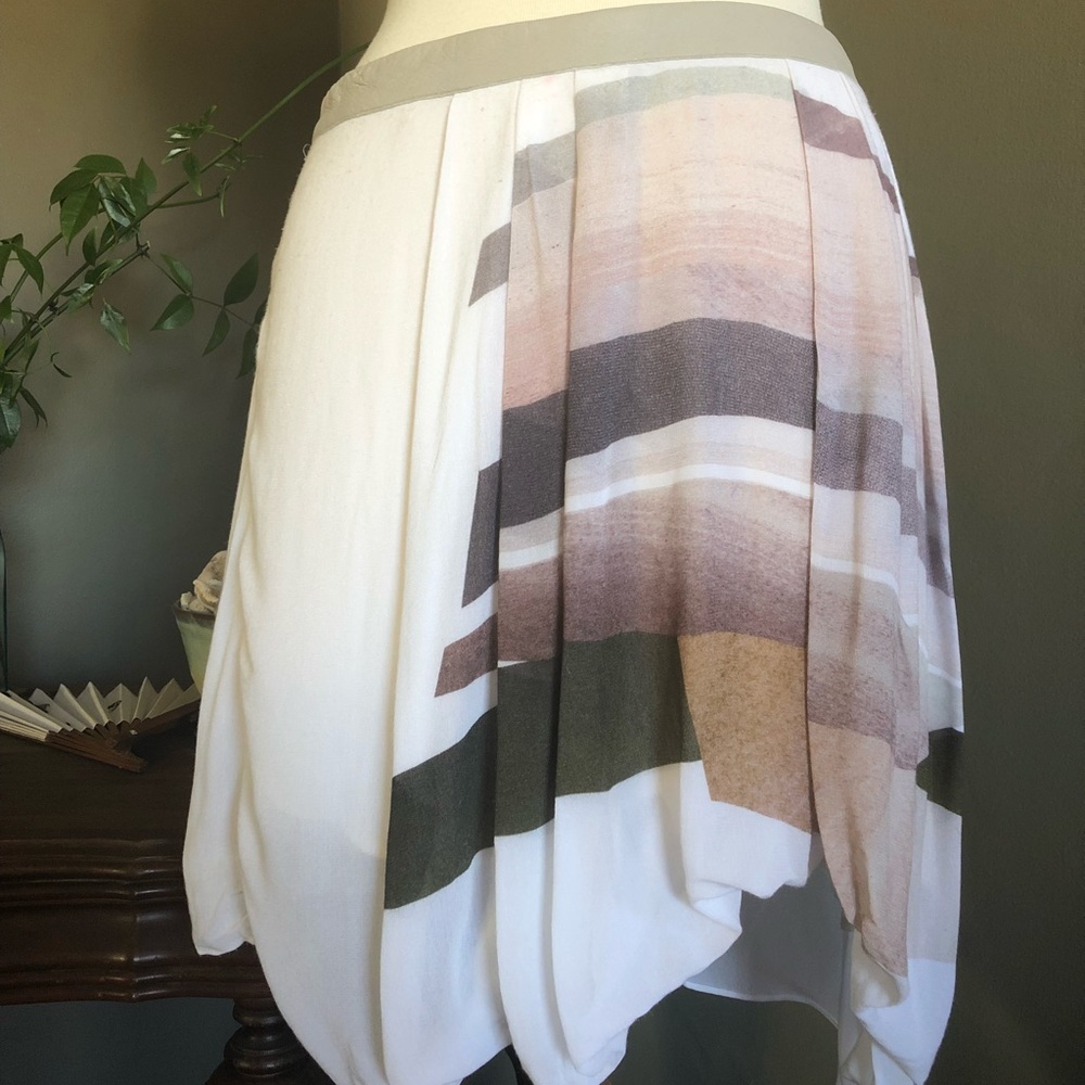 Helmut Lang Geometric skirt with leather detailing